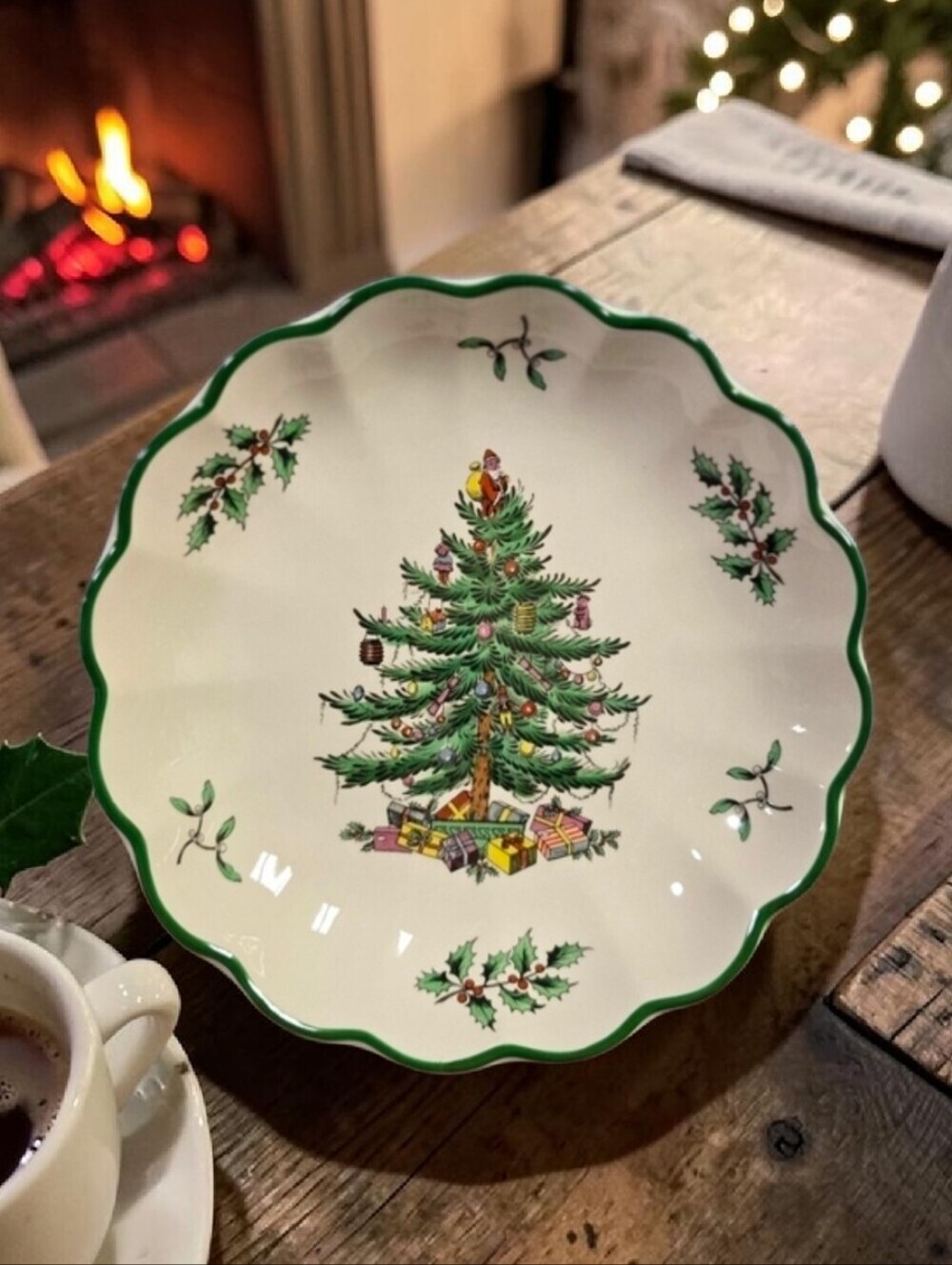 Spode | Vintage 1981 Christmas Tree 5in Fluted Round Dish